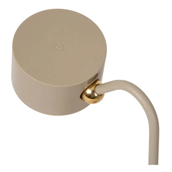 Lucide JOLAN - Rechargeable Desk lamp - Battery pack - LED Dim to warm - 1x3,5W 2700K/5700K - Taupe - detail 4